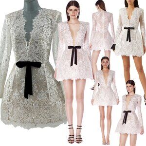 🆕 BRONX & BANCO 🧿 NWOT Isa Long Sleeve Mini Dress, with Bow - Sz S / US 4